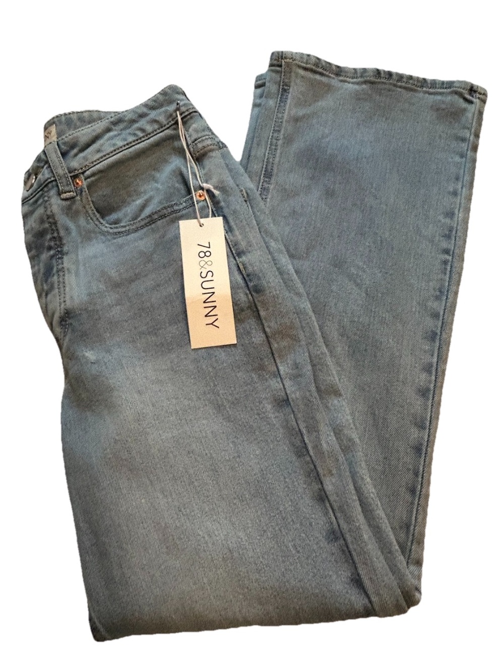 NWT 78&Sunny Braylon Straight Leg Cropped Jean Lakeside Button Fly Jeans Size 4